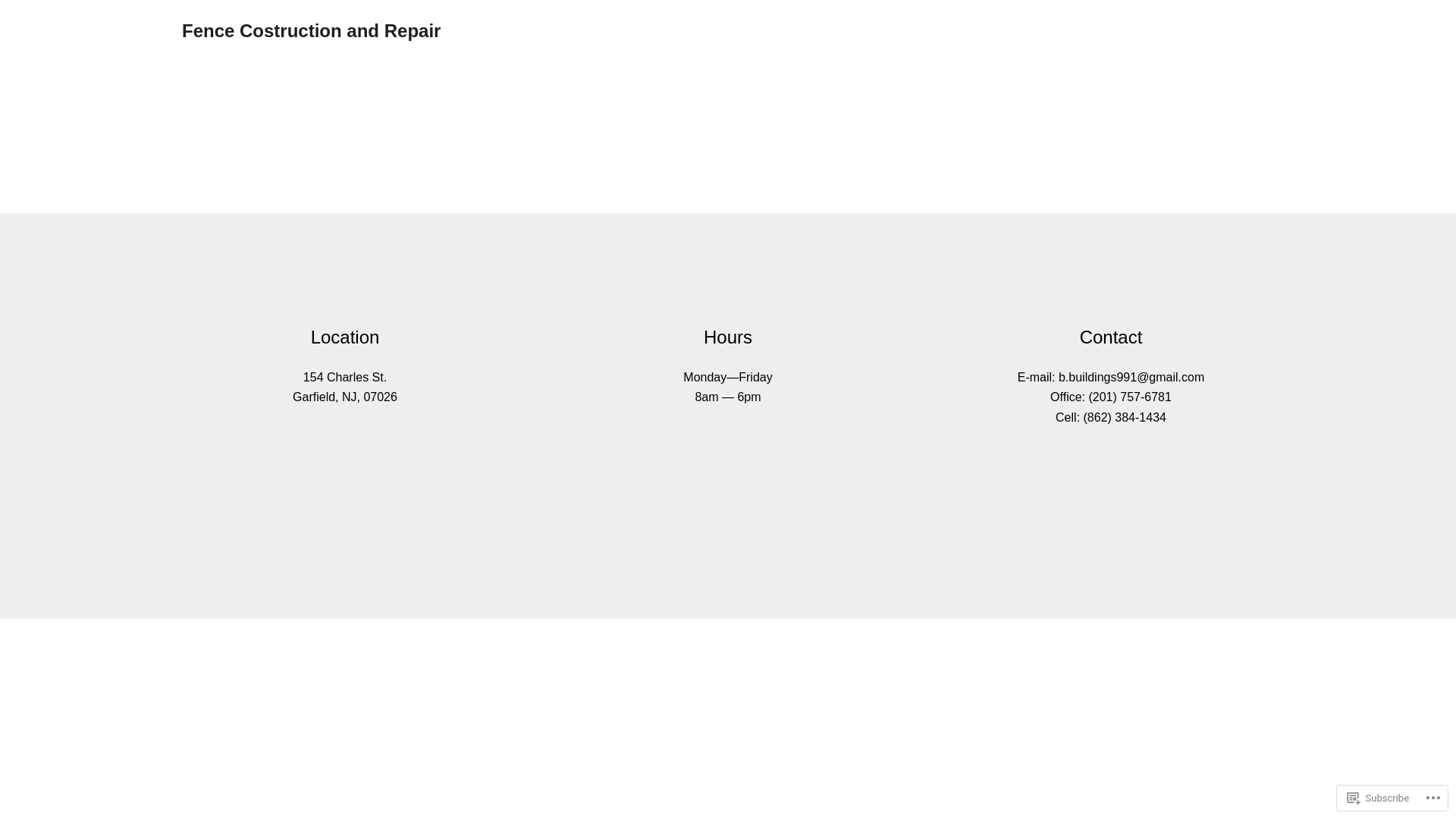 website screenshot of https://fencecostructionandrepair.com