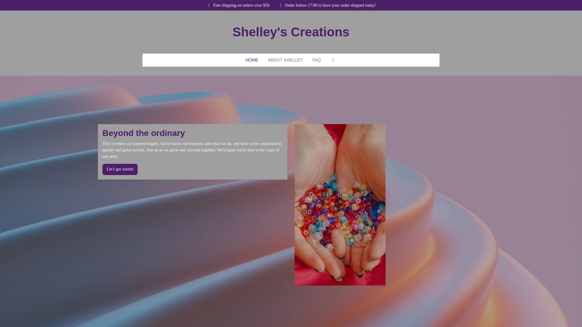 website screenshot of https://shelleys-creations.com/