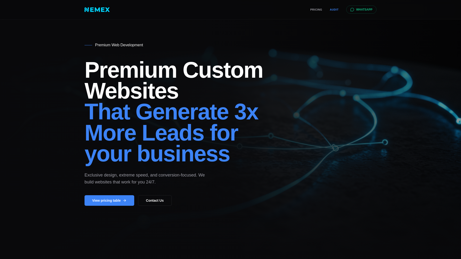 website screenshot of https://nemexstudio.com