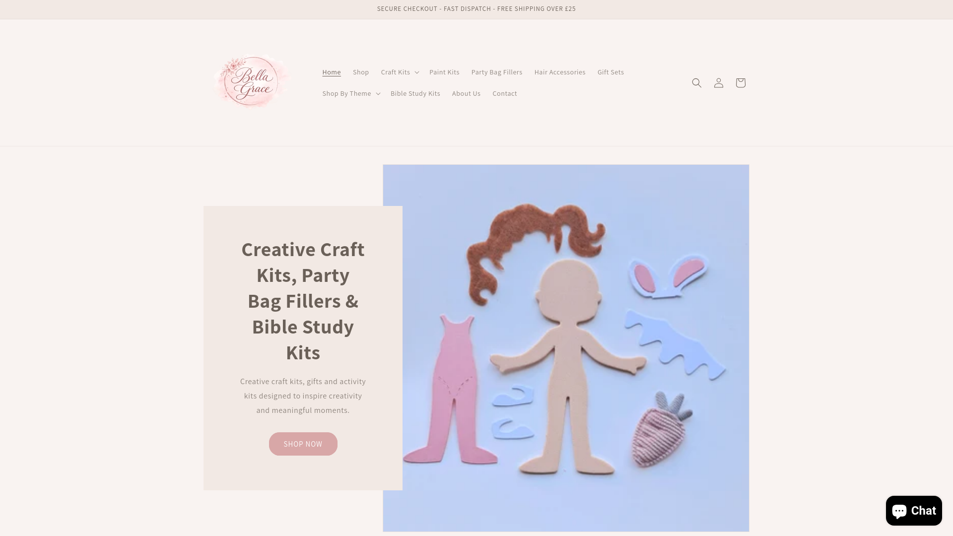 website screenshot of https://bellagracefaith.co.uk/