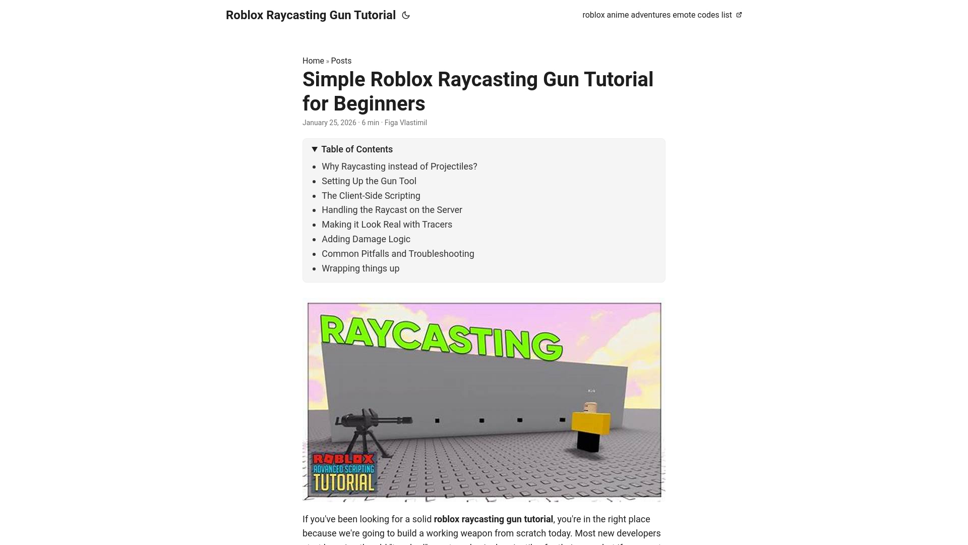 website screenshot of https://roblox-raycasting-gun-tutorial.pages.dev/