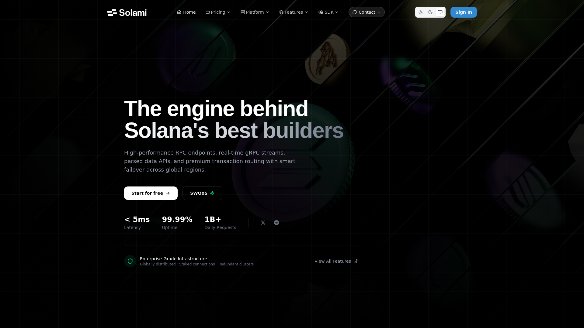 website screenshot of https://solami-react-ui.pages.dev/