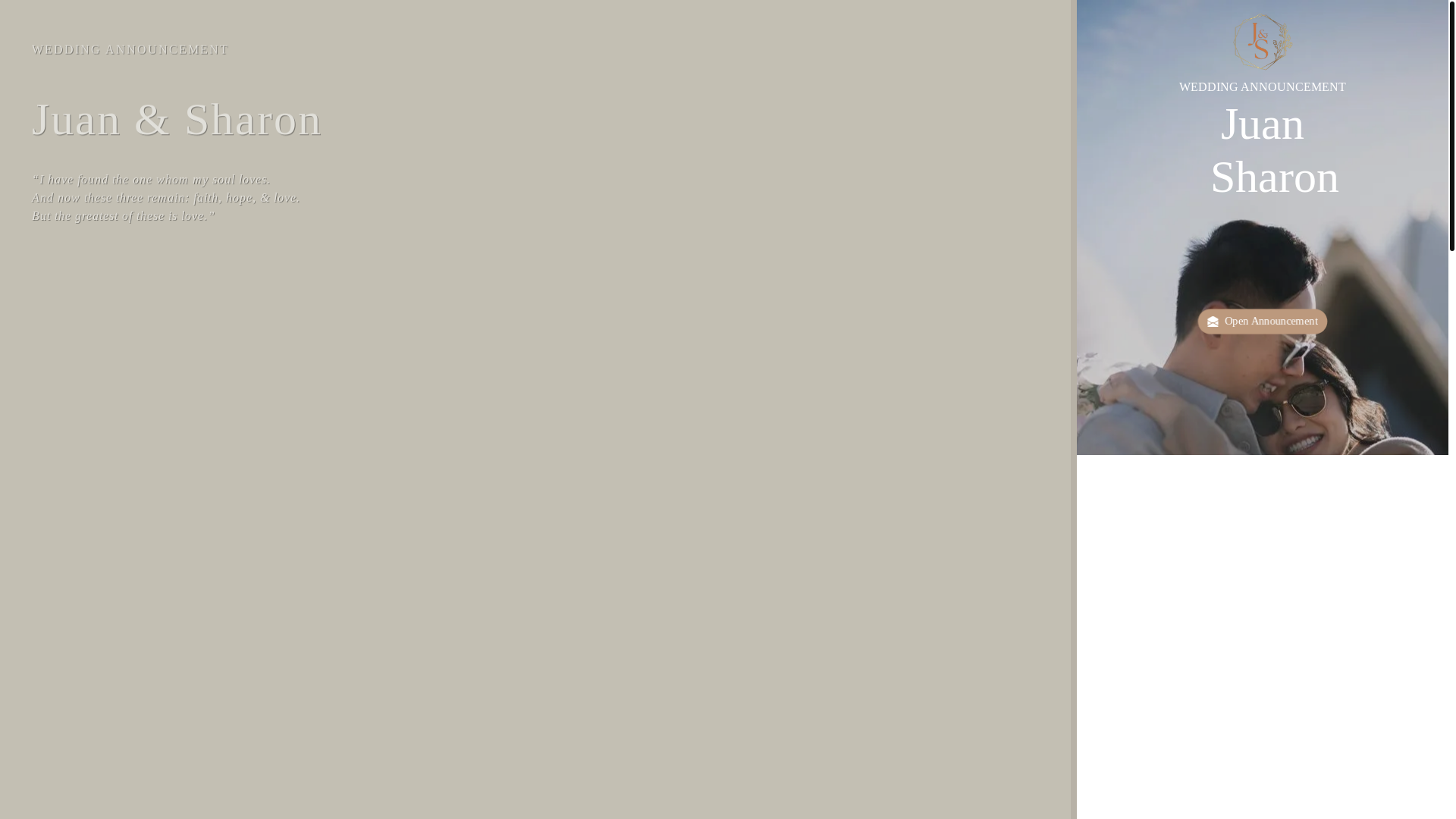 website screenshot of https://thejuanforsharon.com/