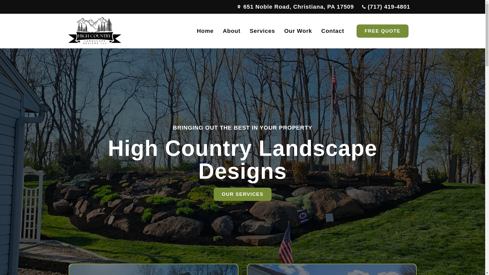 website screenshot of https://highcountrylandscapedesigns.com/