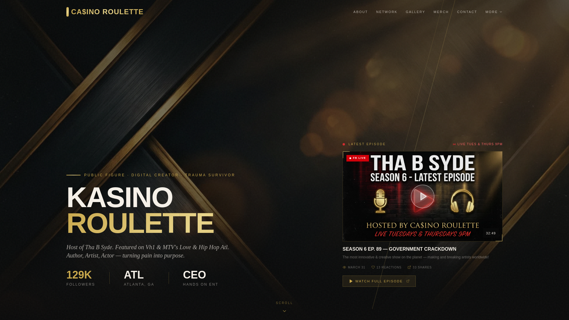 website screenshot of https://casinoroulette.buzz