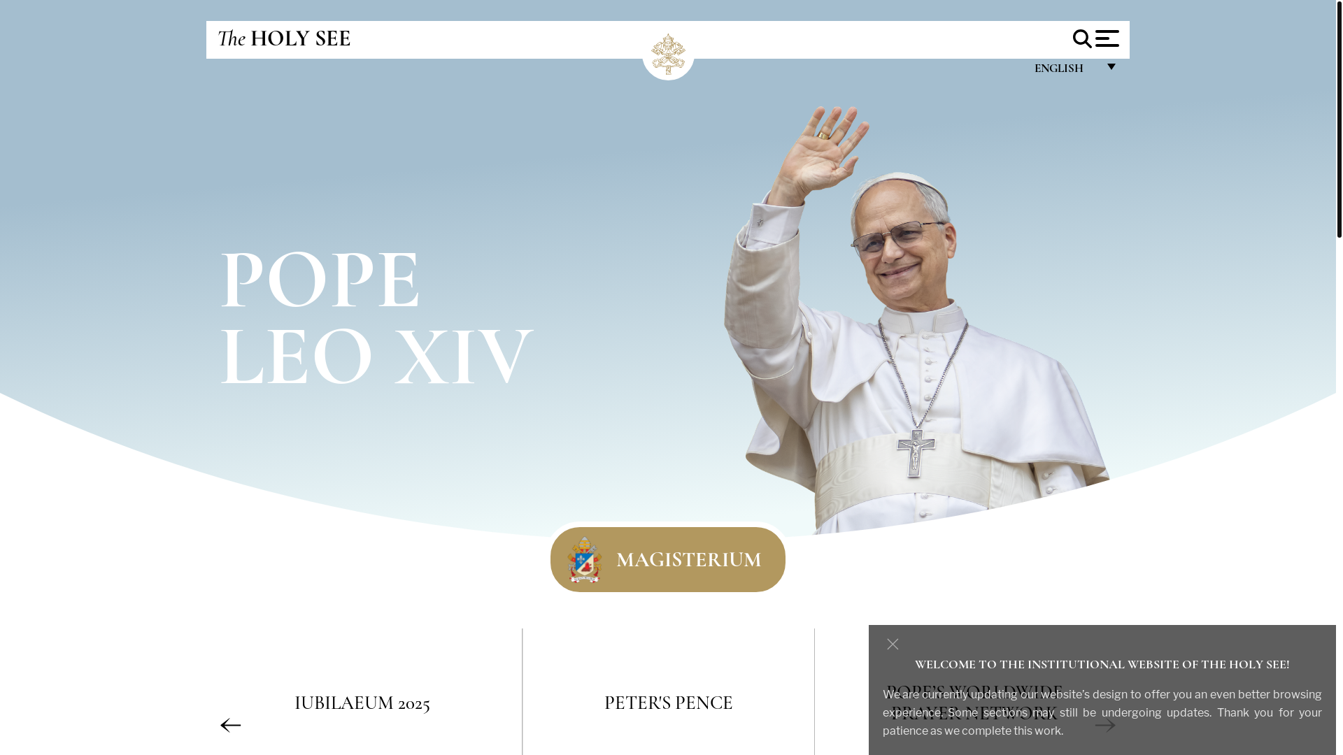 website screenshot of https://www.vatican.va/content/vatican/en.html
