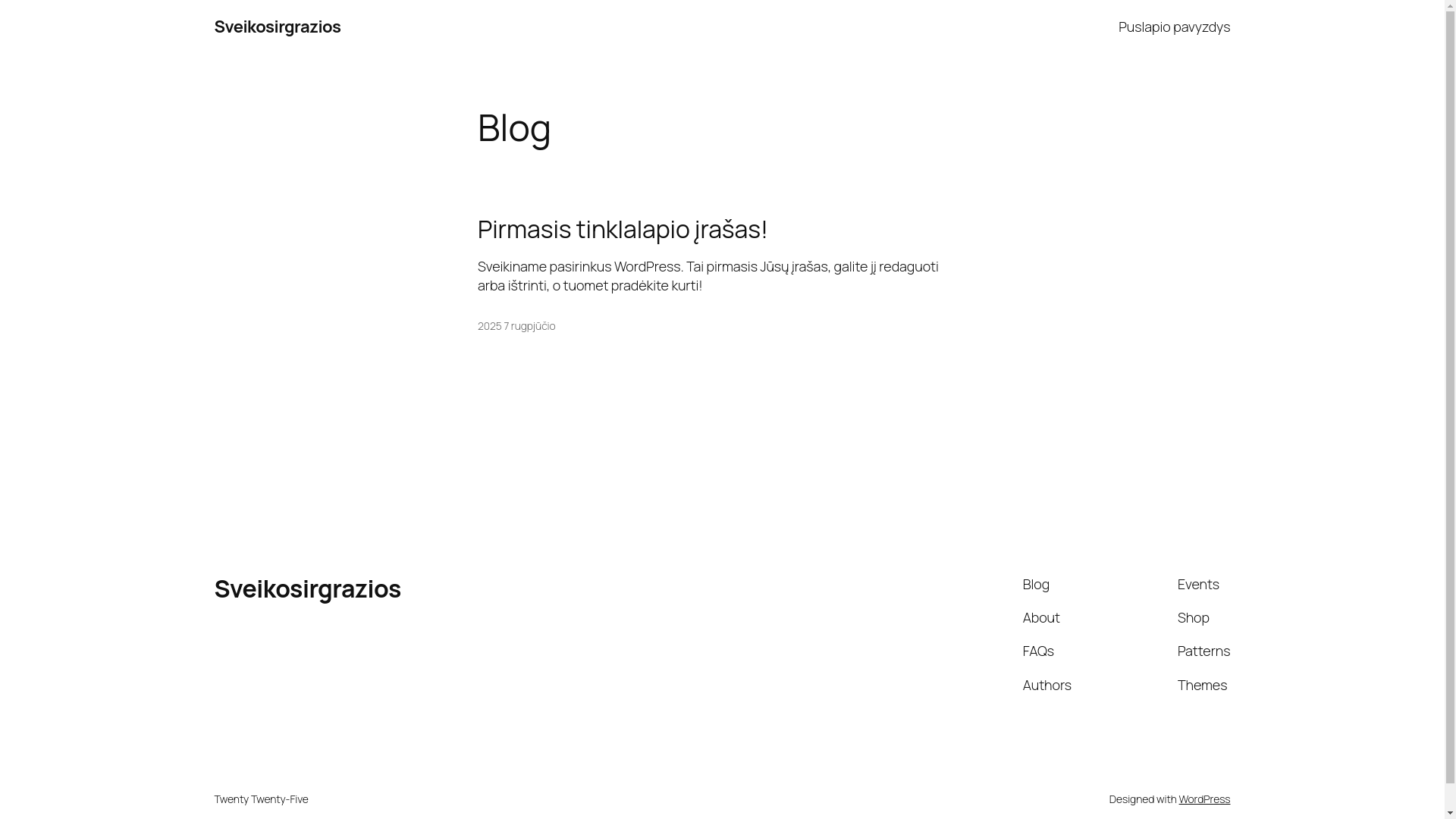website screenshot of https://sveikosirgrazios.lt/