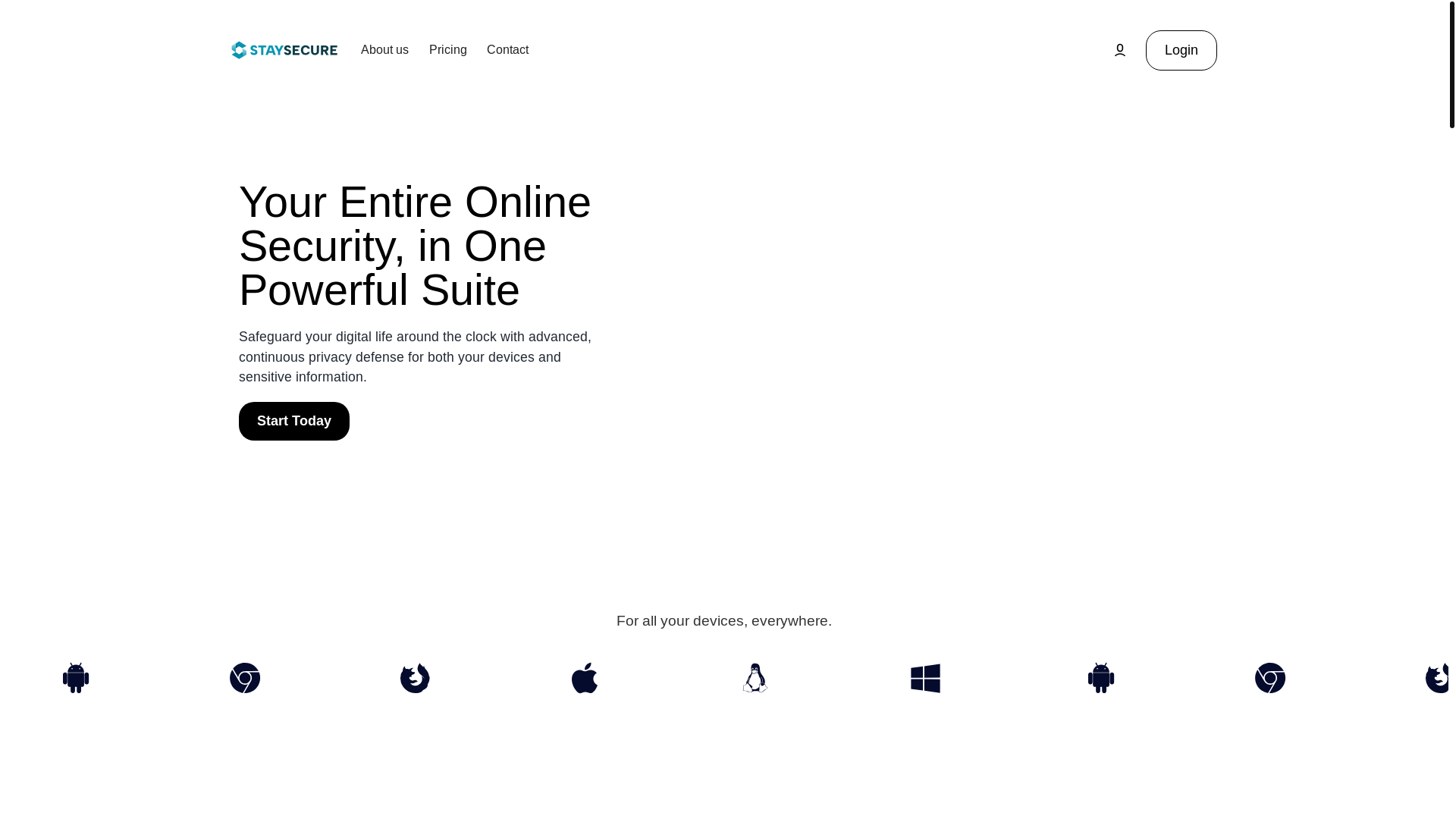 website screenshot of https://stay-secure-app-landingpage.pages.dev/