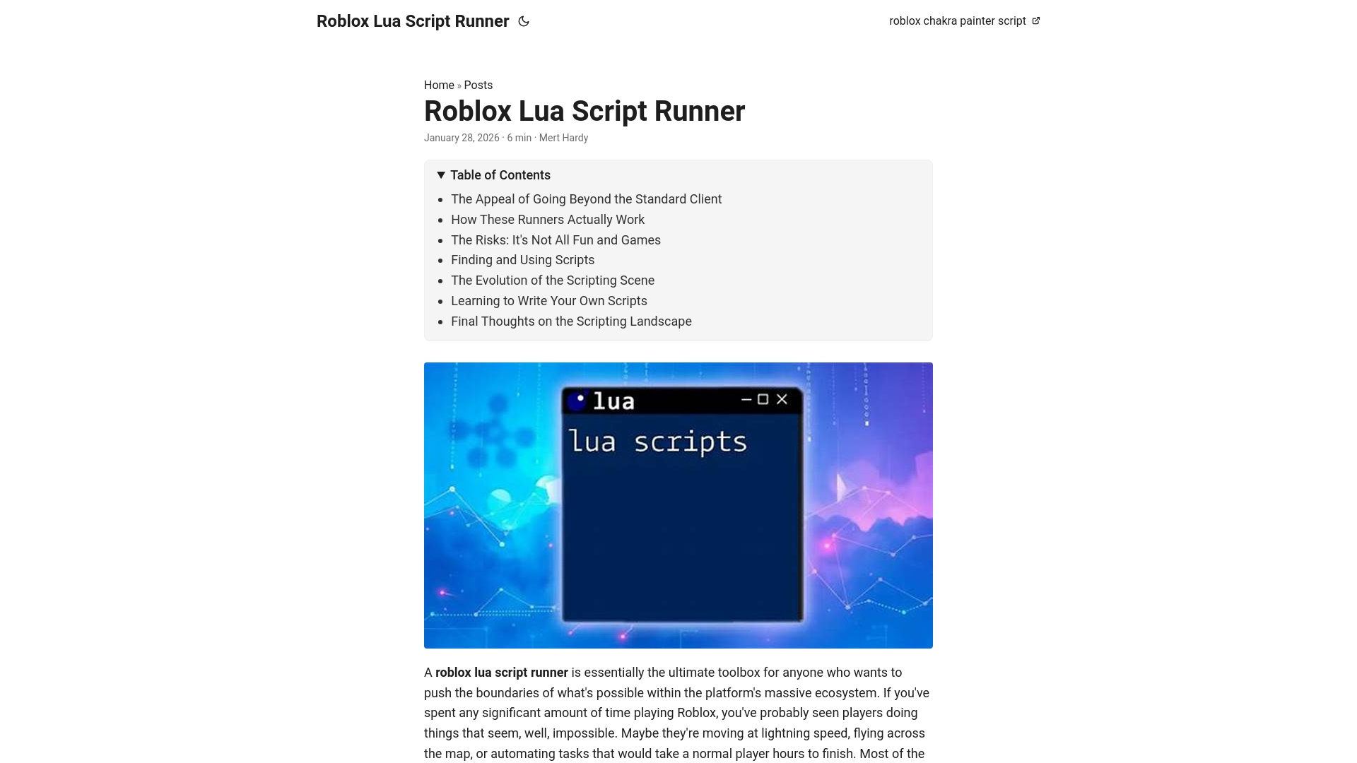 website screenshot of https://robloxluascriptrunner.pages.dev/