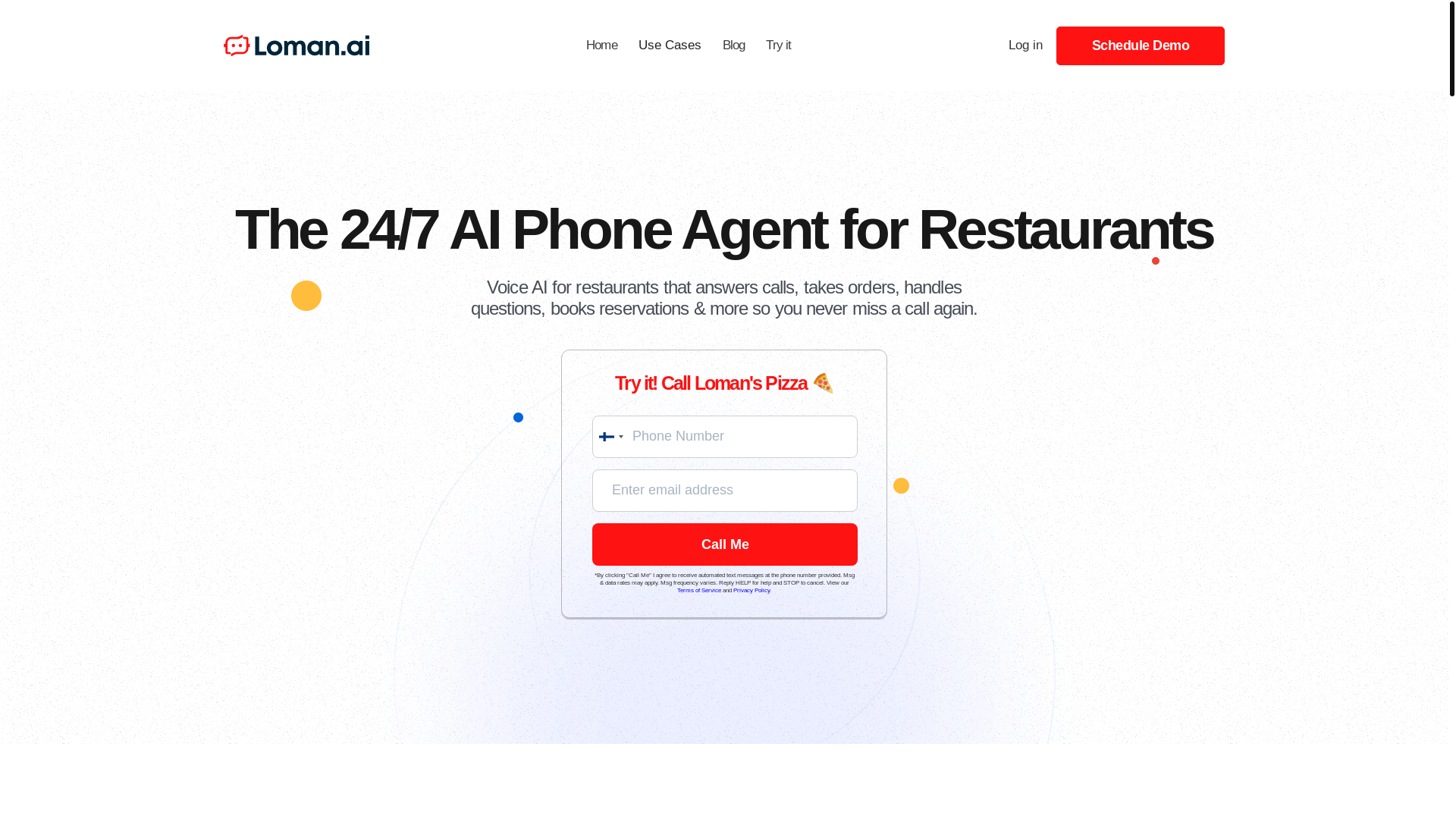 website screenshot of https://lomanspizza.com/
