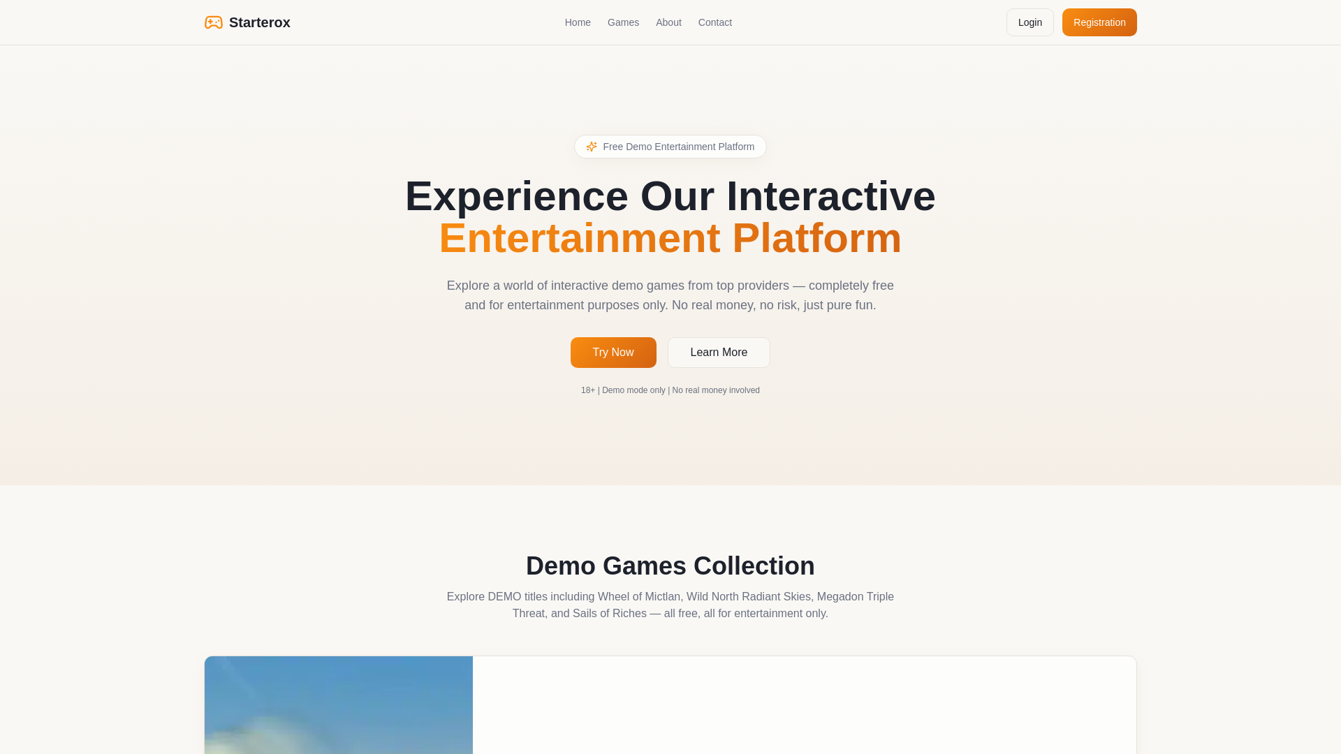 website screenshot of https://starterox.xyz