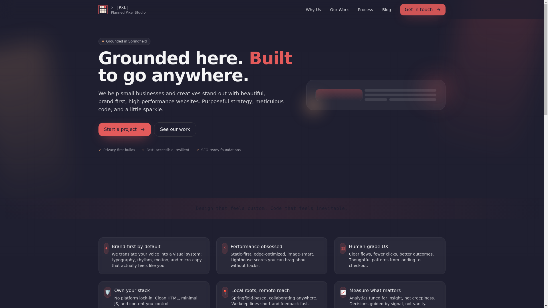 website screenshot of https://planned-pixel-staging.pages.dev/