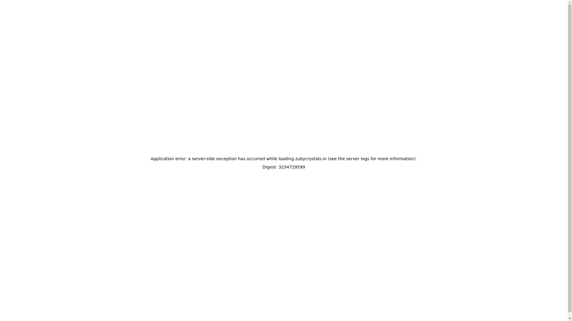 website screenshot of https://zubycrystals.in/