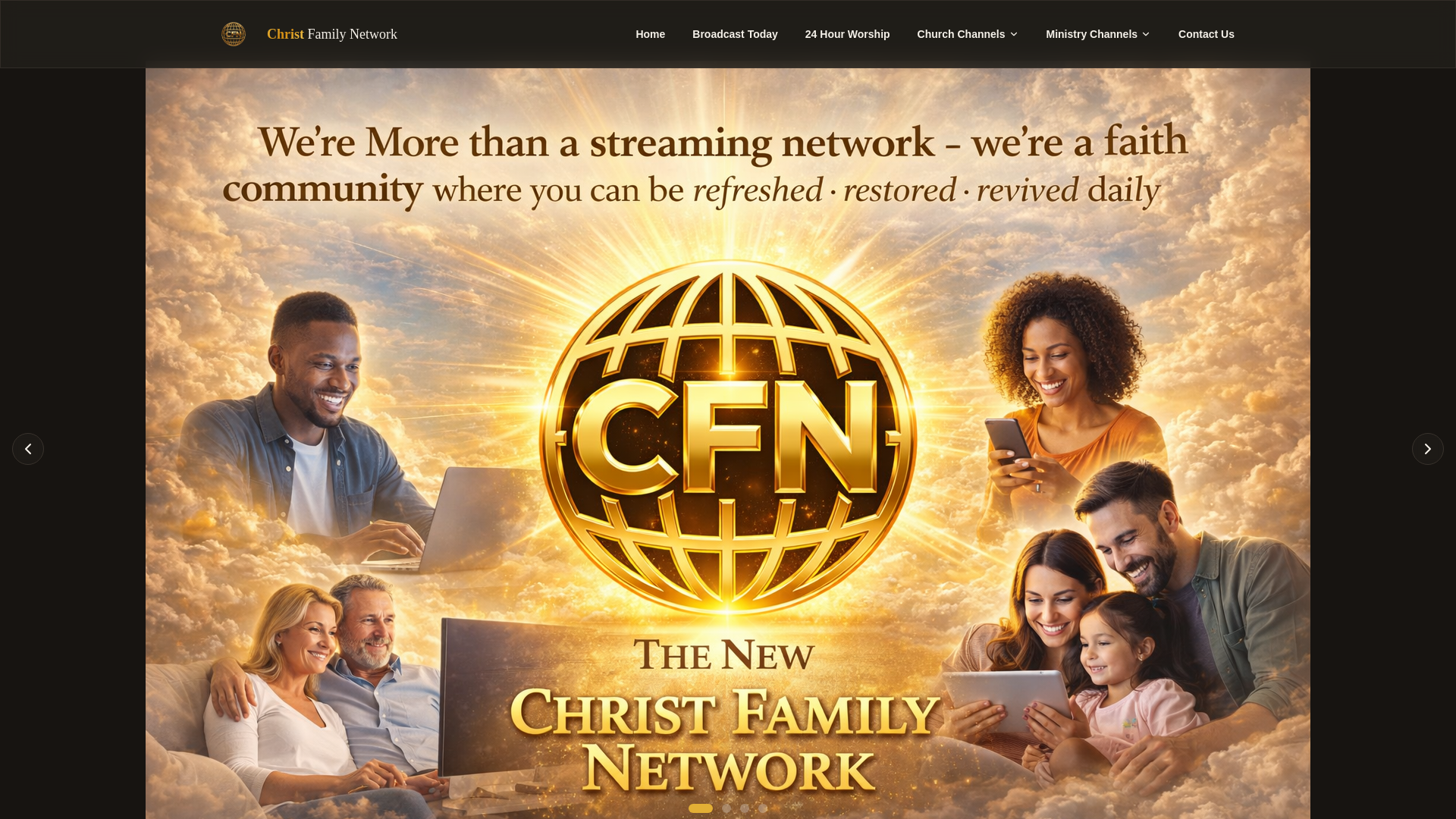 website screenshot of https://christfamilynetwork.org