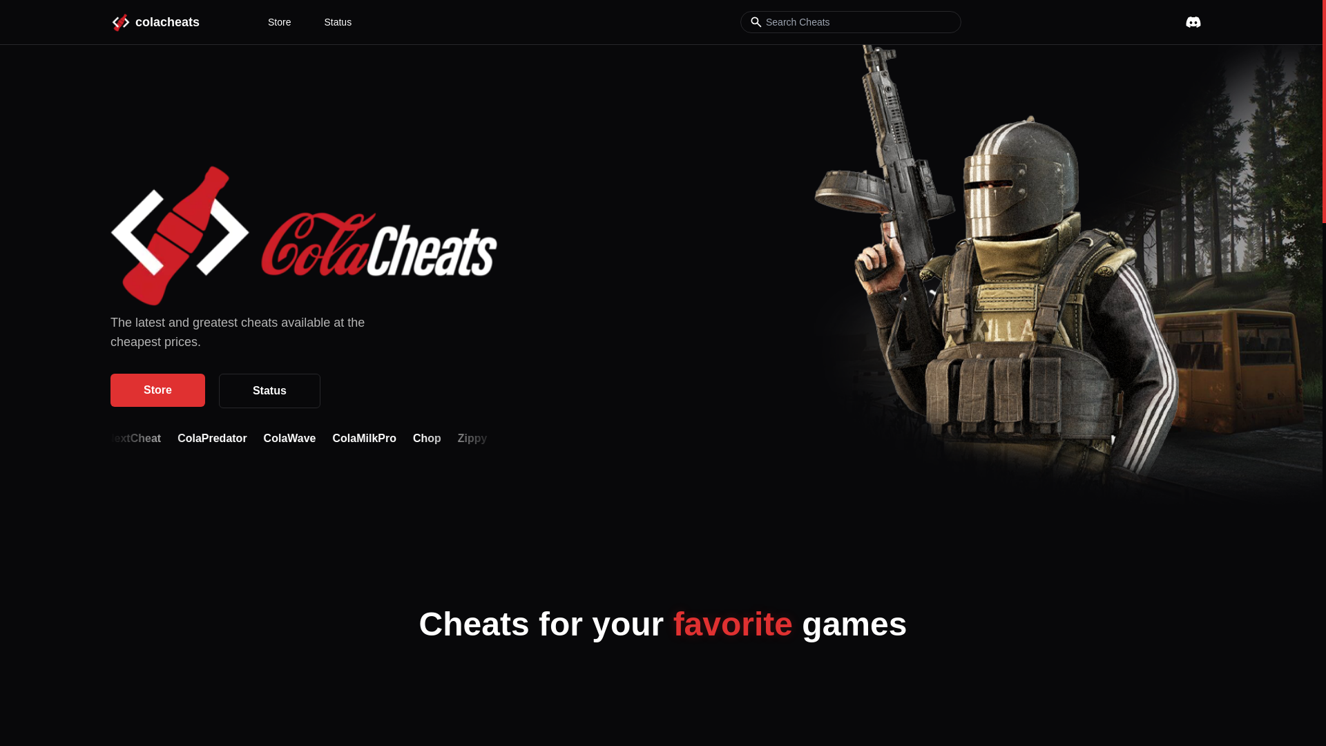 website screenshot of https://colacheats.pages.dev/