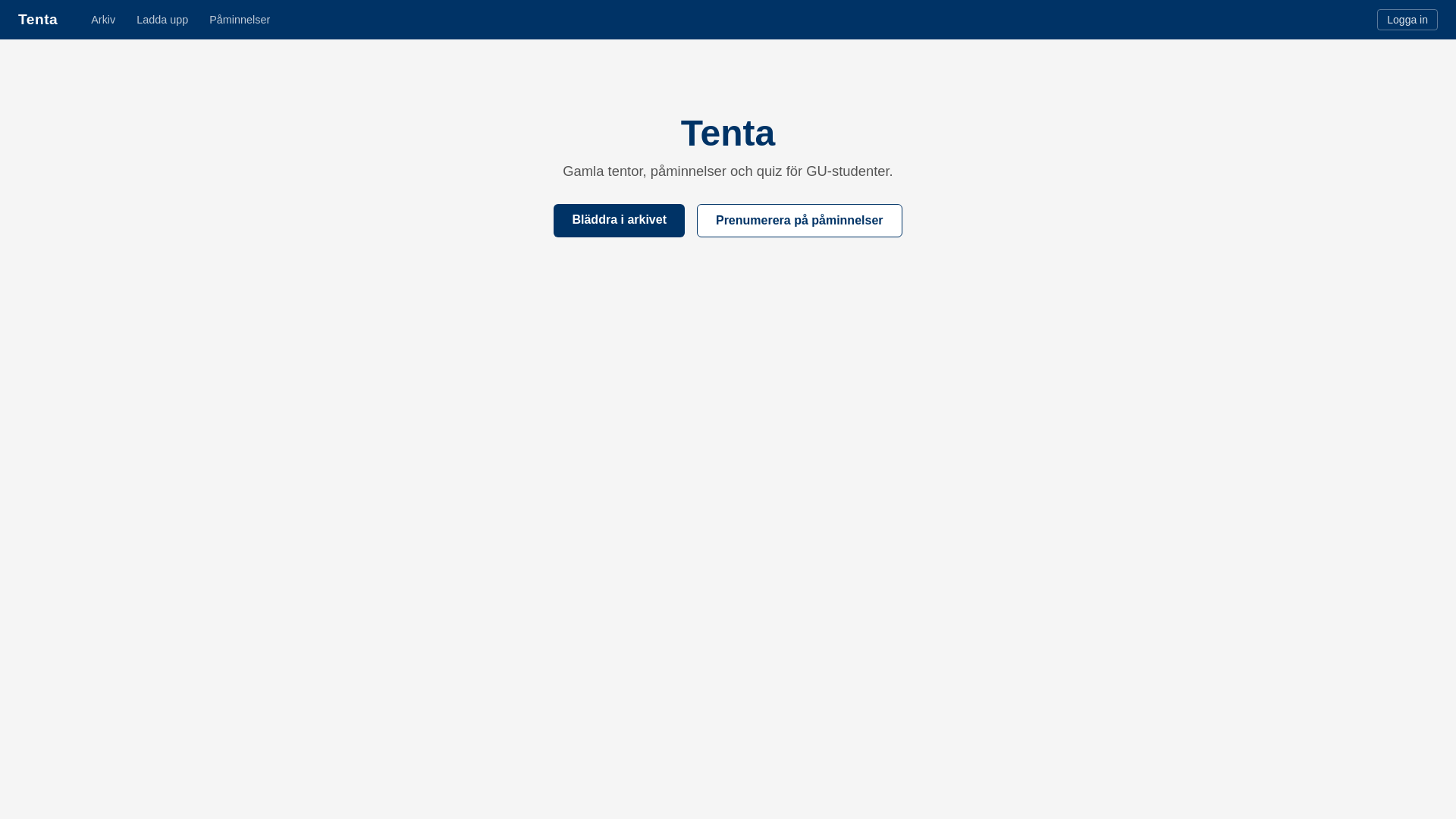 website screenshot of https://tenta.pages.dev/