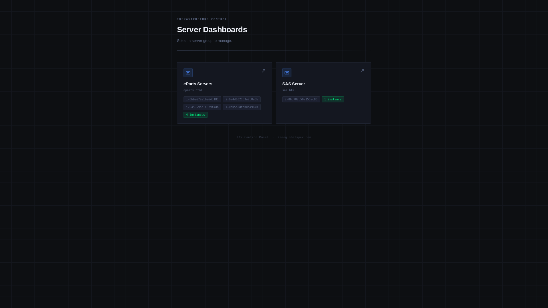 website screenshot of https://aws-selfservice.pages.dev/