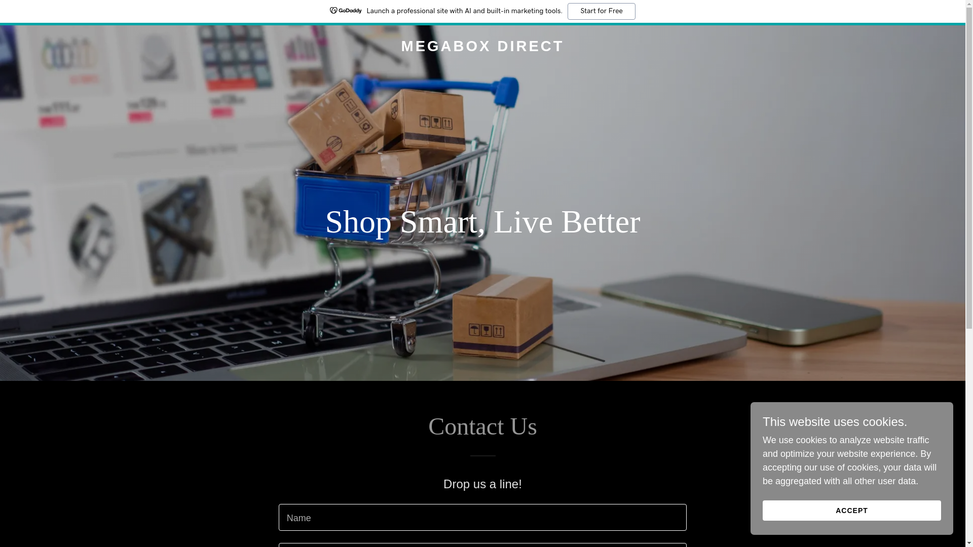 website screenshot of https://megaboxdirect.com/