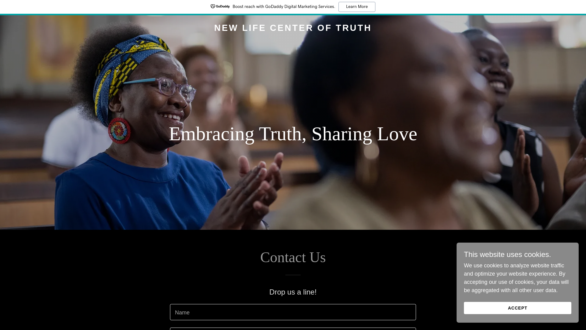 website screenshot of https://nlct.church/