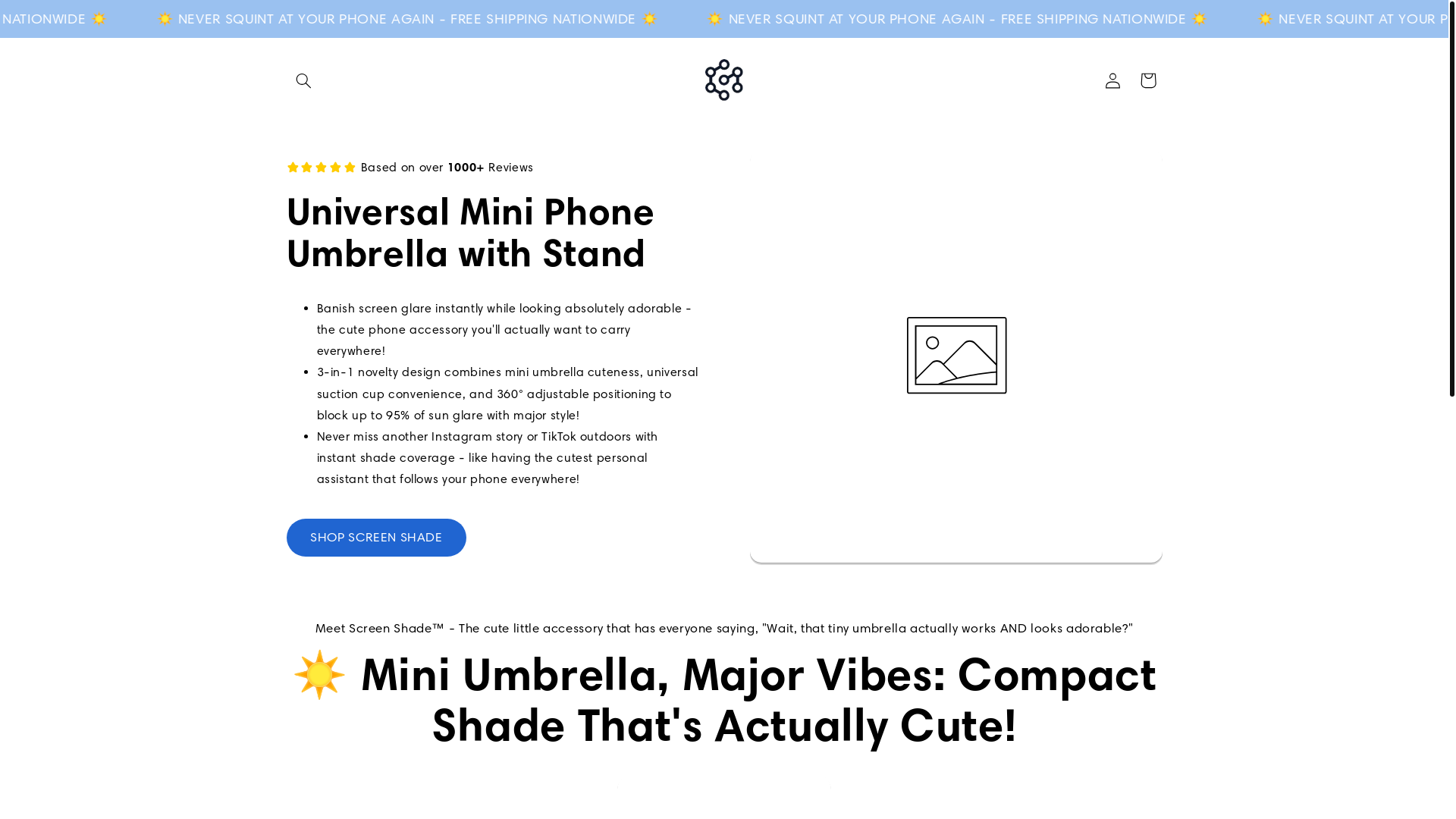 website screenshot of https://tryscreenshade.com/