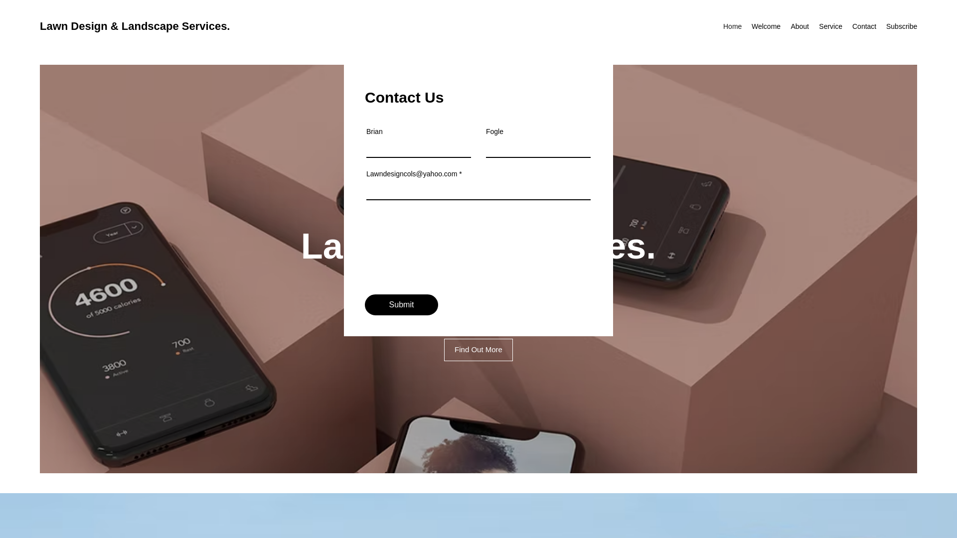 website screenshot of https://lawndesignlandscapes.com/