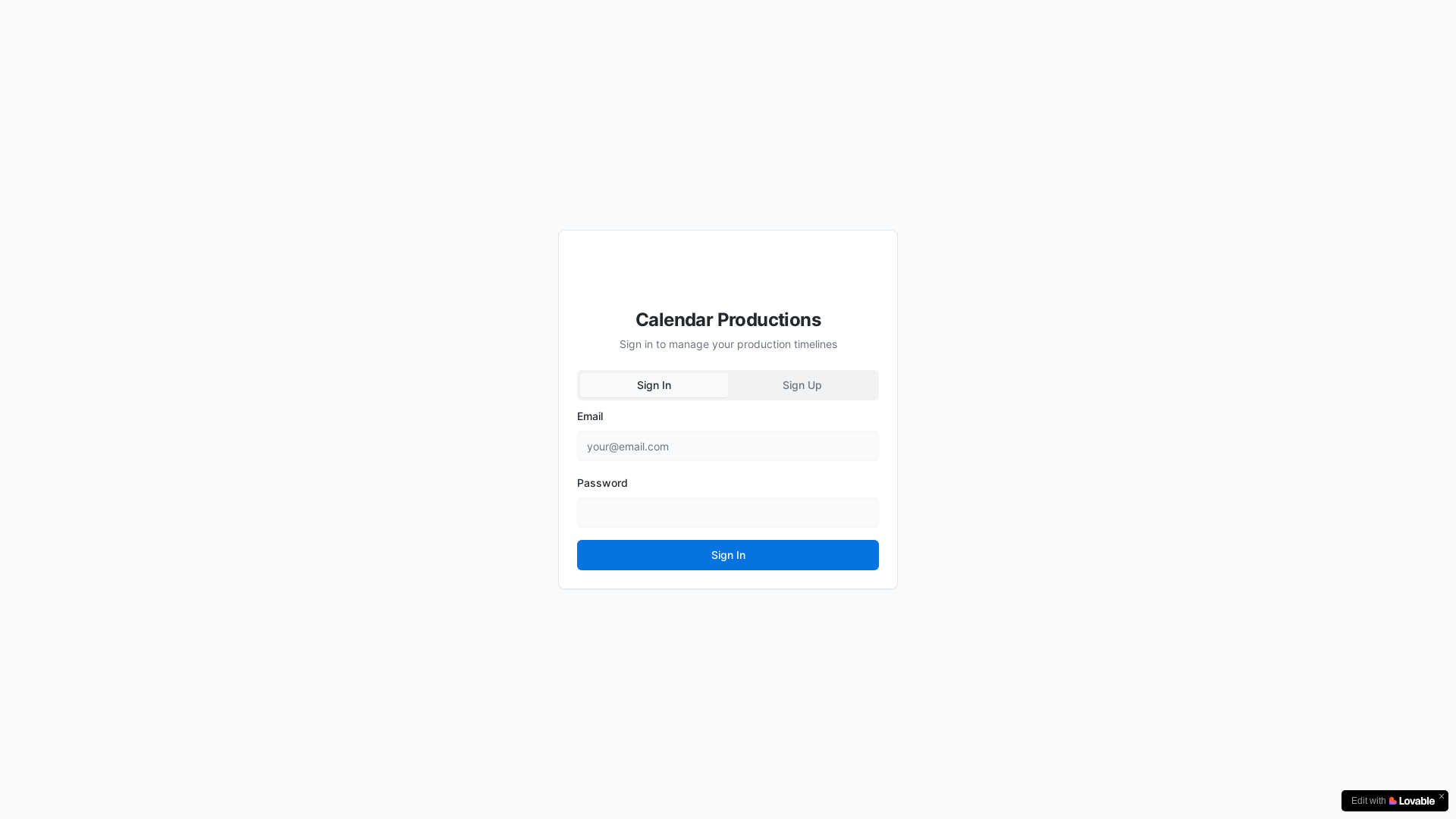 website screenshot of https://calendar.productions/