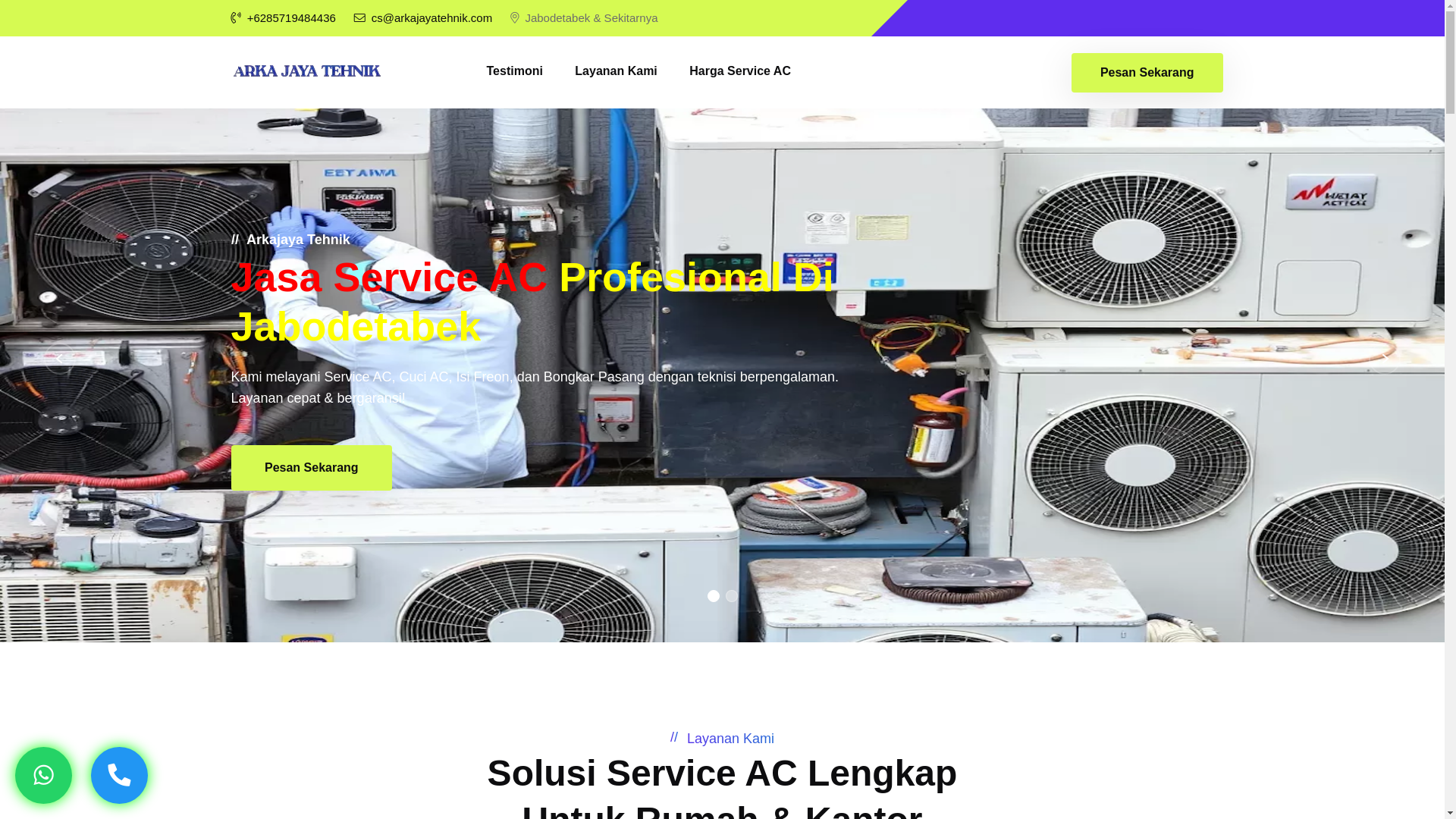 website screenshot of https://arkajayatehnik.com/