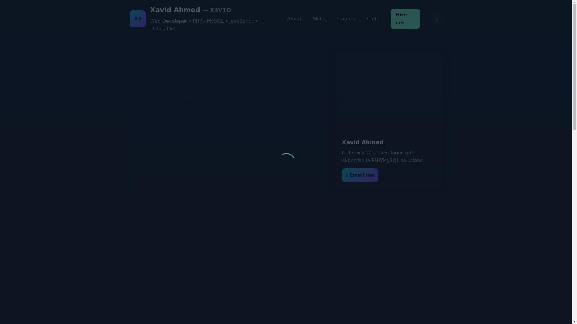 website screenshot of https://xavid.dev/