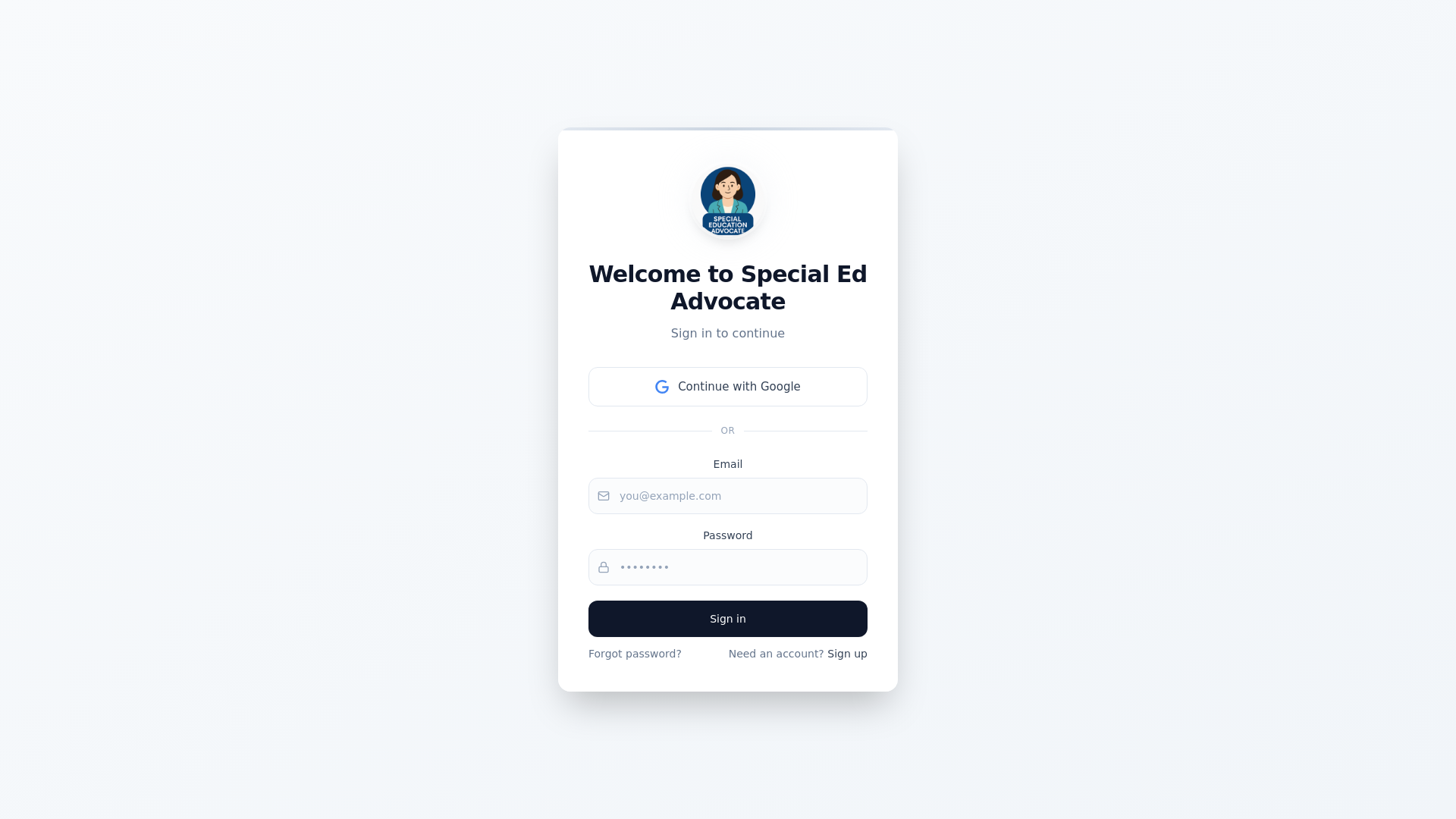 website screenshot of https://myspecialeducationadvocate.com/