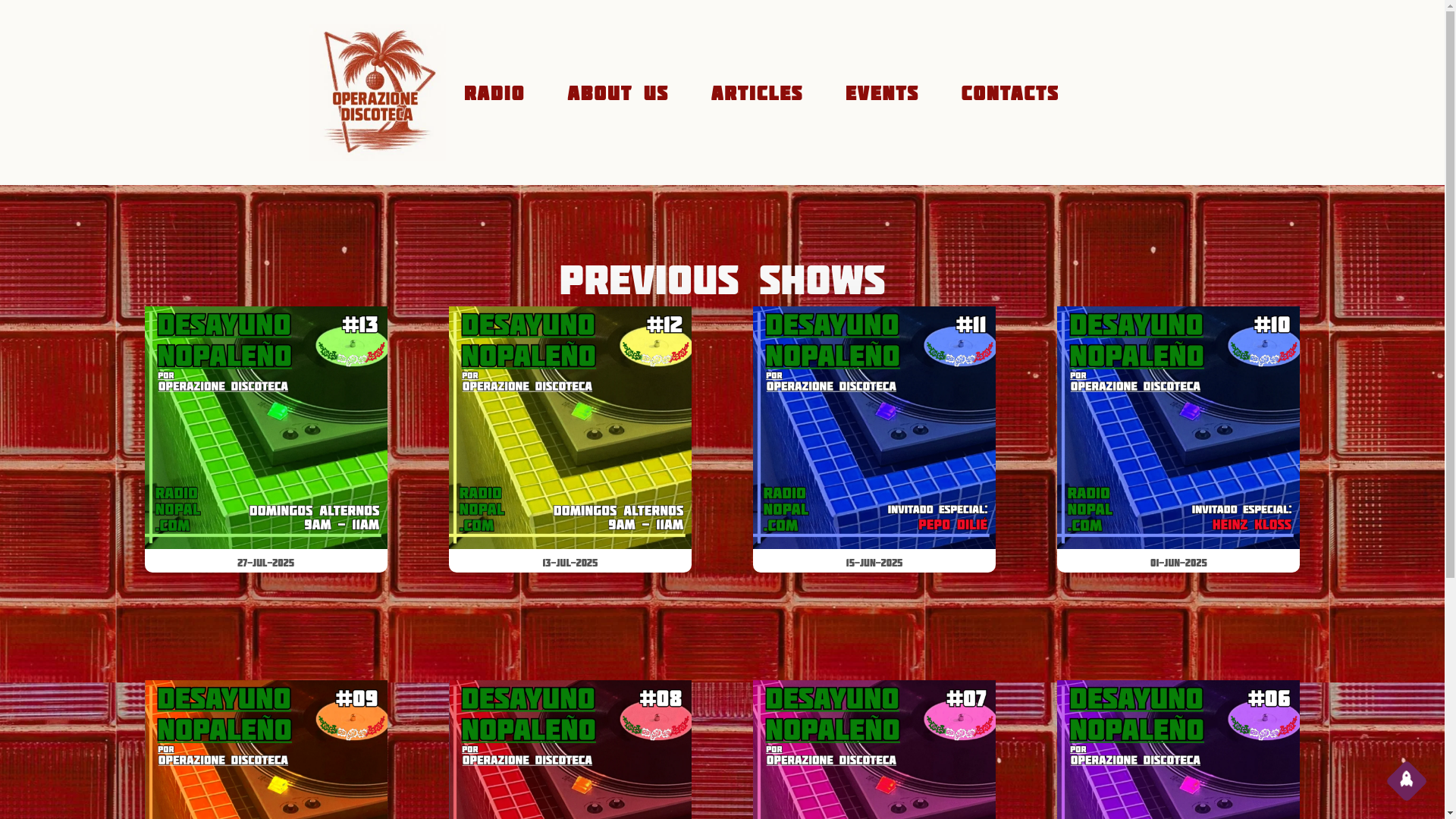 website screenshot of https://operazionediscoteca.com/