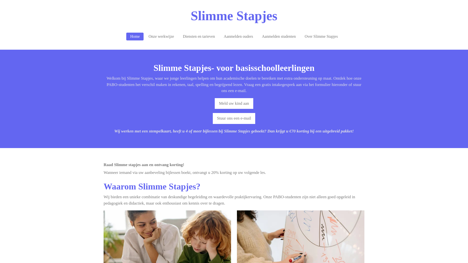 website screenshot of https://slimmestapjes.nl/