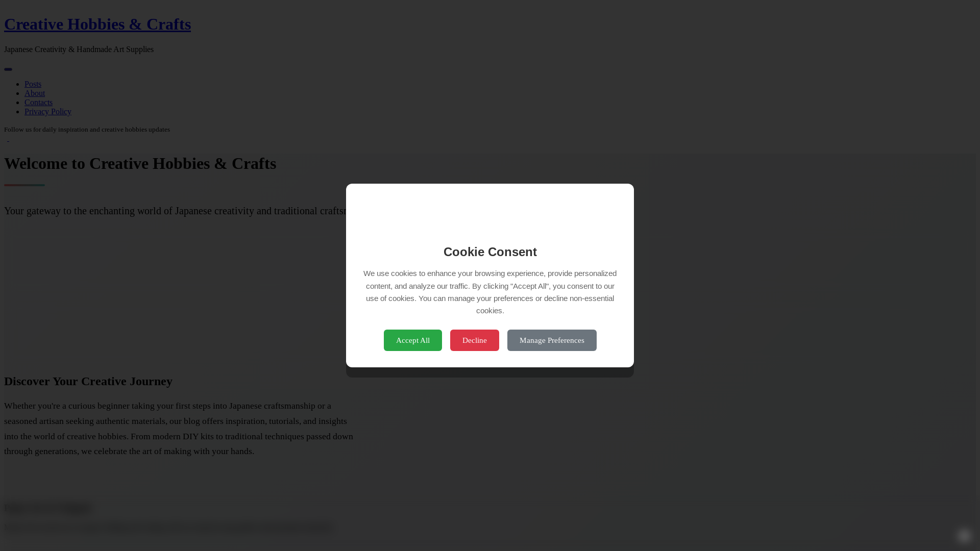 website screenshot of https://creativehobbiescrafts.com/