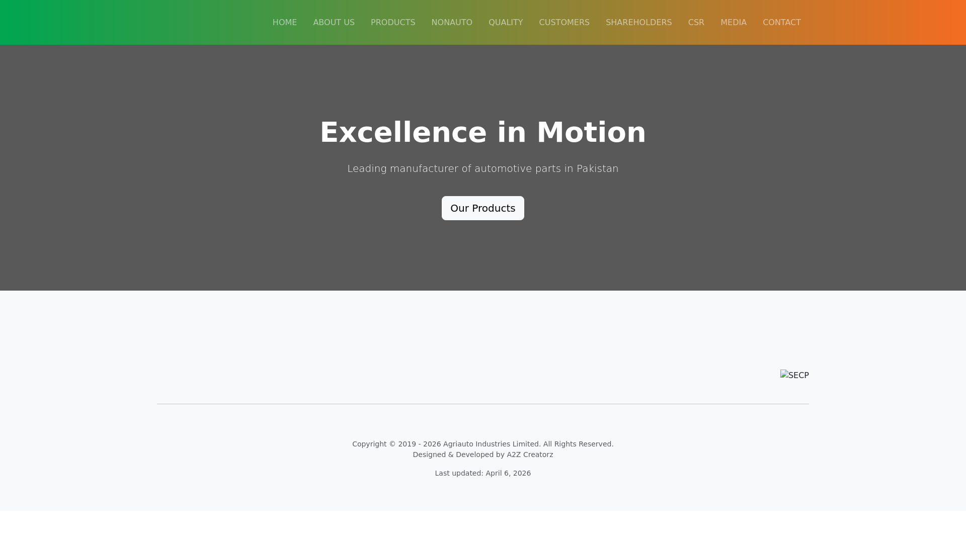 website screenshot of https://www.agriauto.com.pk
