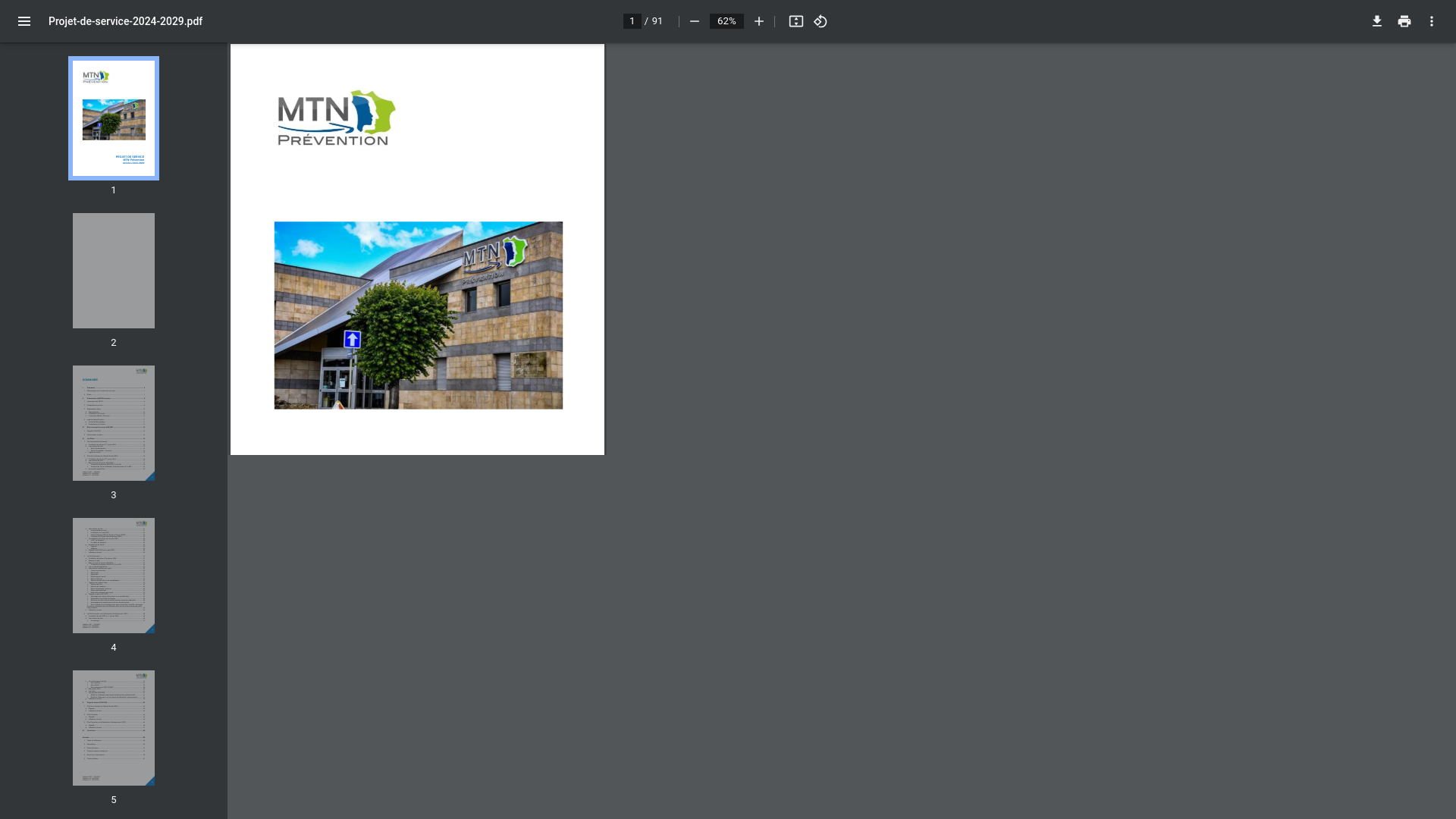website screenshot of https://www.mtn-prevention.fr/projet-de-service-2024-2029/