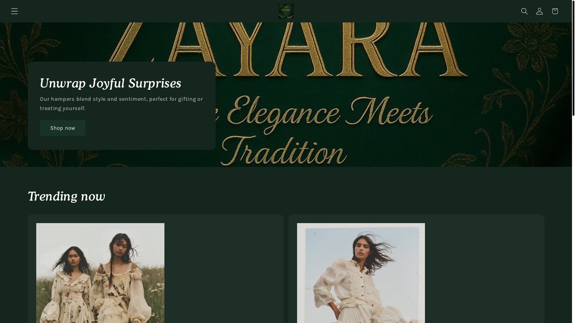website screenshot of https://zayarauae.com/