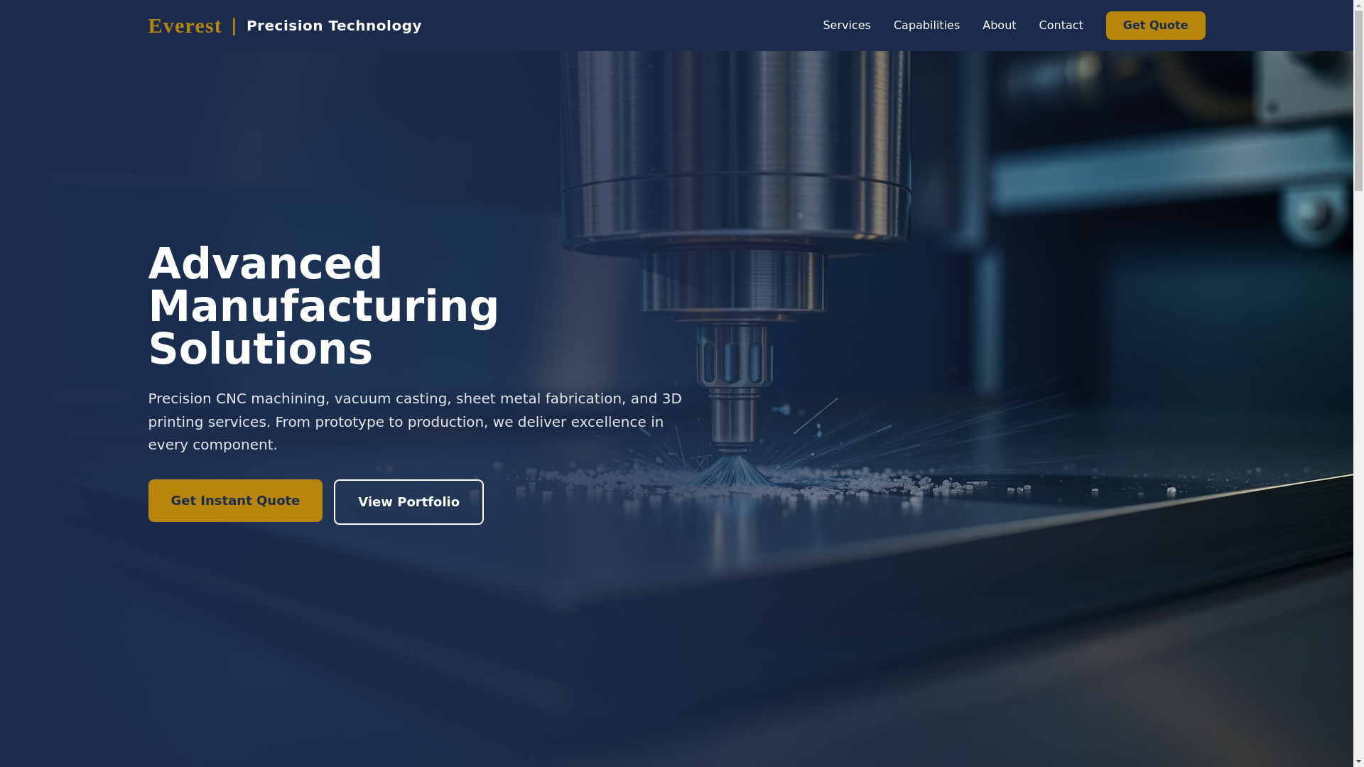 website screenshot of https://everest-pretech.com/