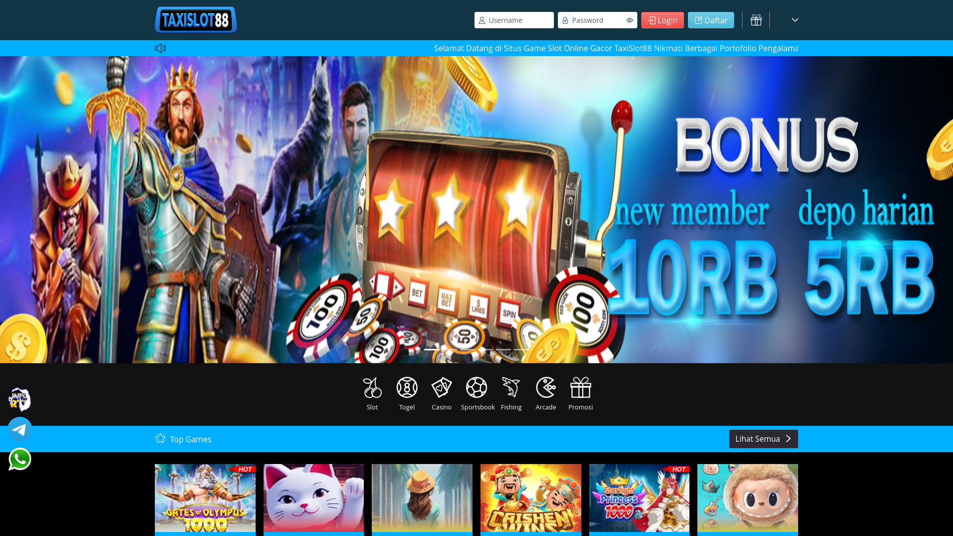 website screenshot of https://taxislot88xx.com/