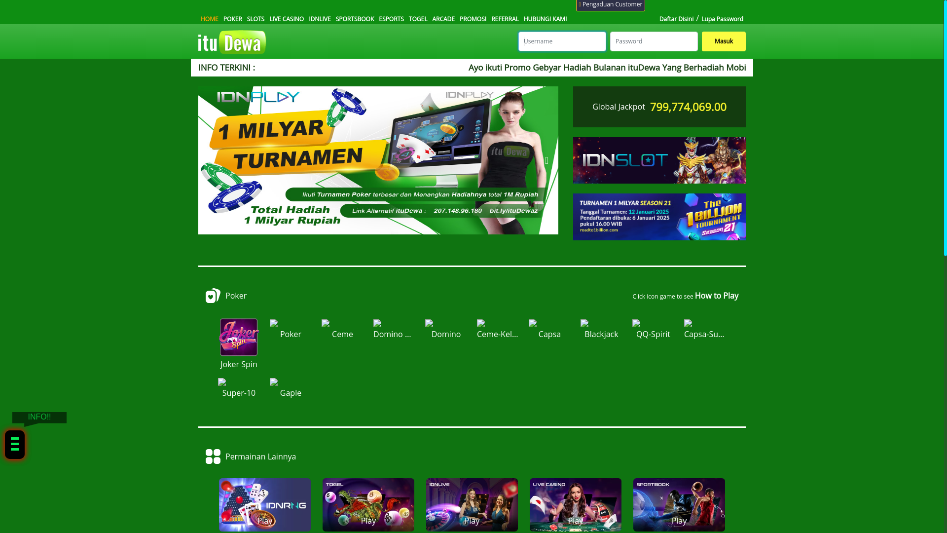 website screenshot of https://sipalinghitam.site/