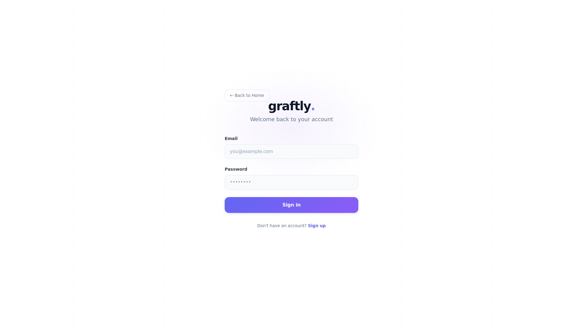 website screenshot of https://graftly.app/