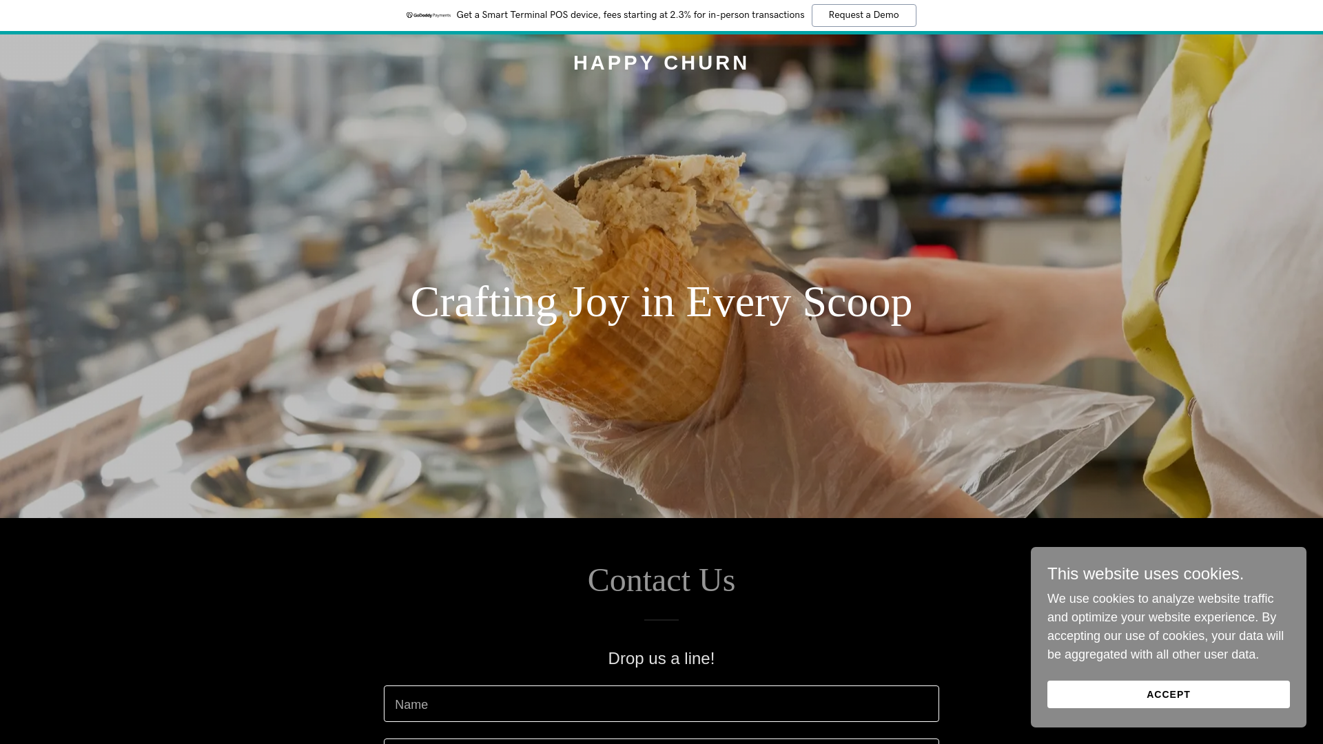 website screenshot of https://happychurn.com/