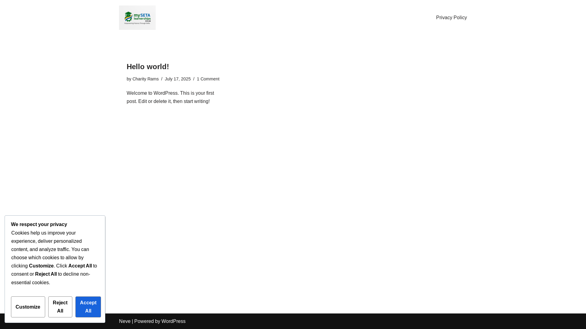 website screenshot of https://mysetalearnerships.co.za/