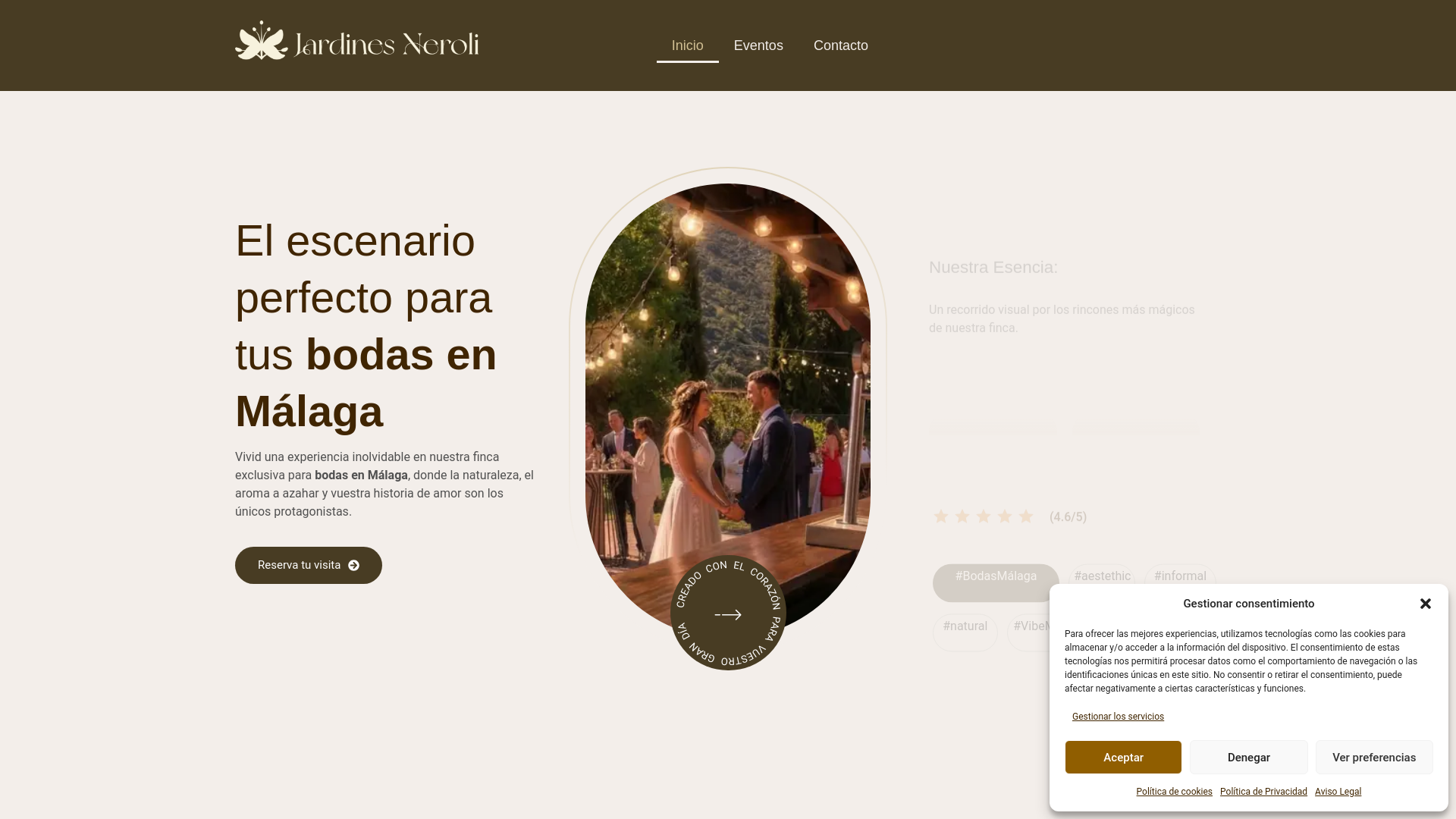 website screenshot of https://jardinesneroli.es