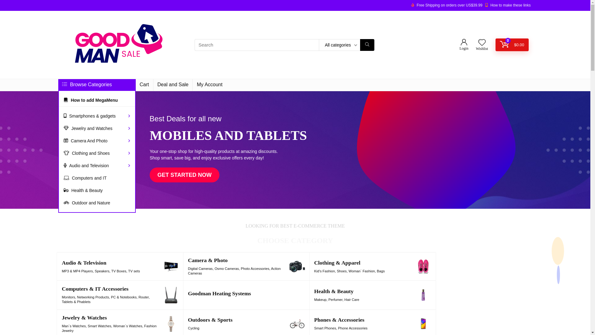 website screenshot of https://goodmansale.com/