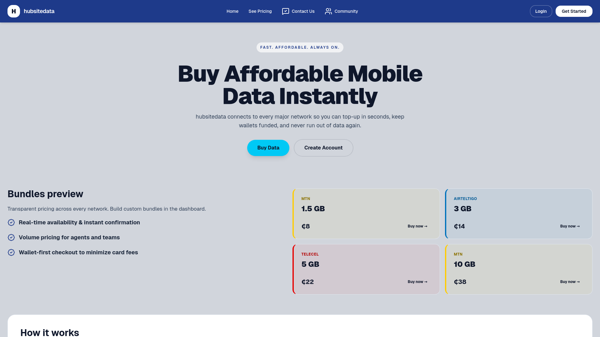website screenshot of https://hubsitedata.com/