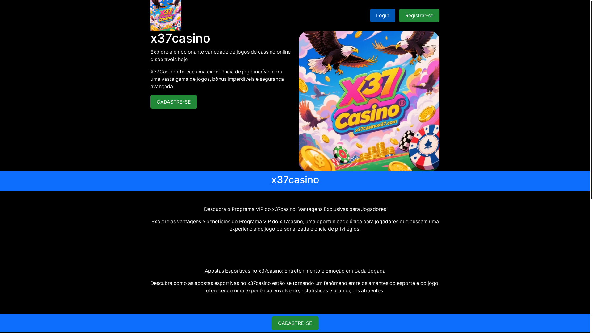 website screenshot of https://x37casinox37.com/