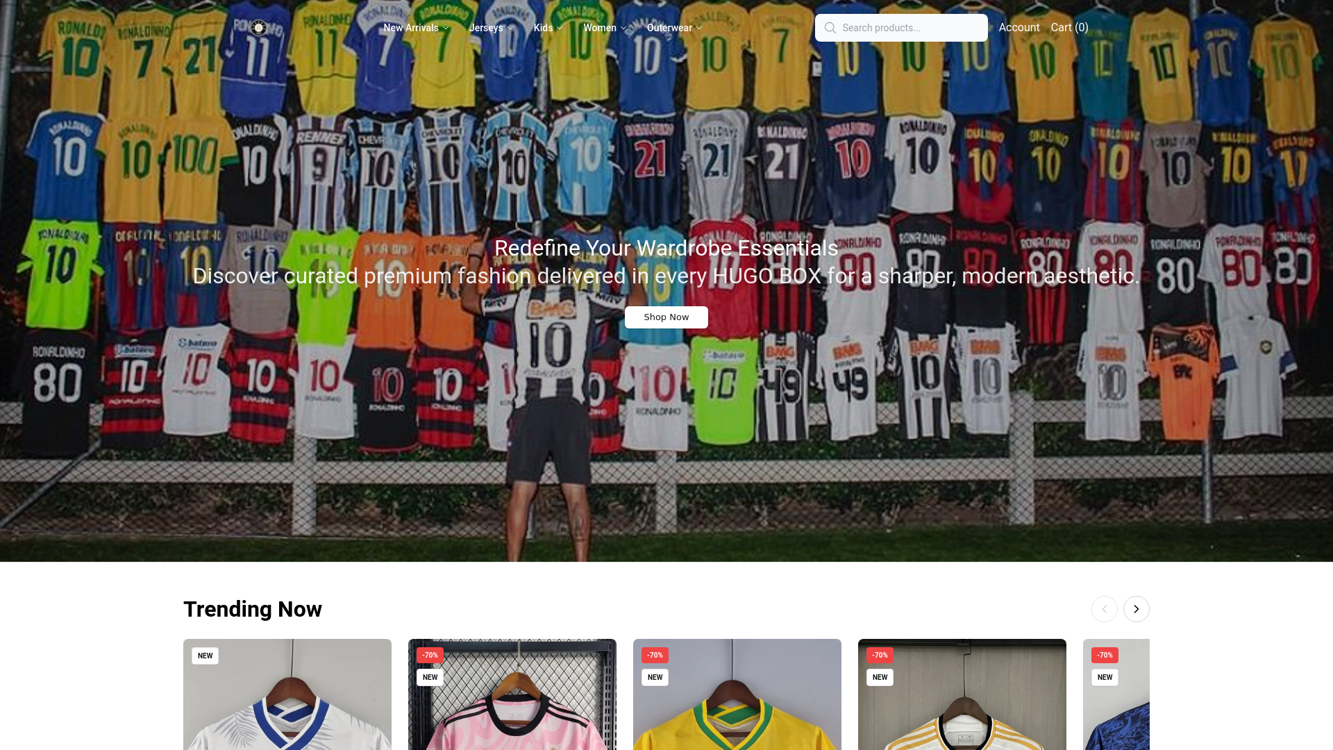 website screenshot of https://gethugobox.shop