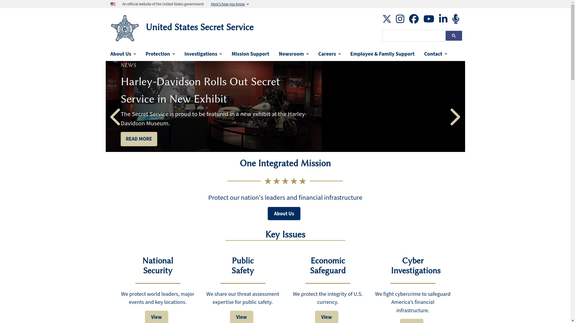 website screenshot of https://secretservice.gov/