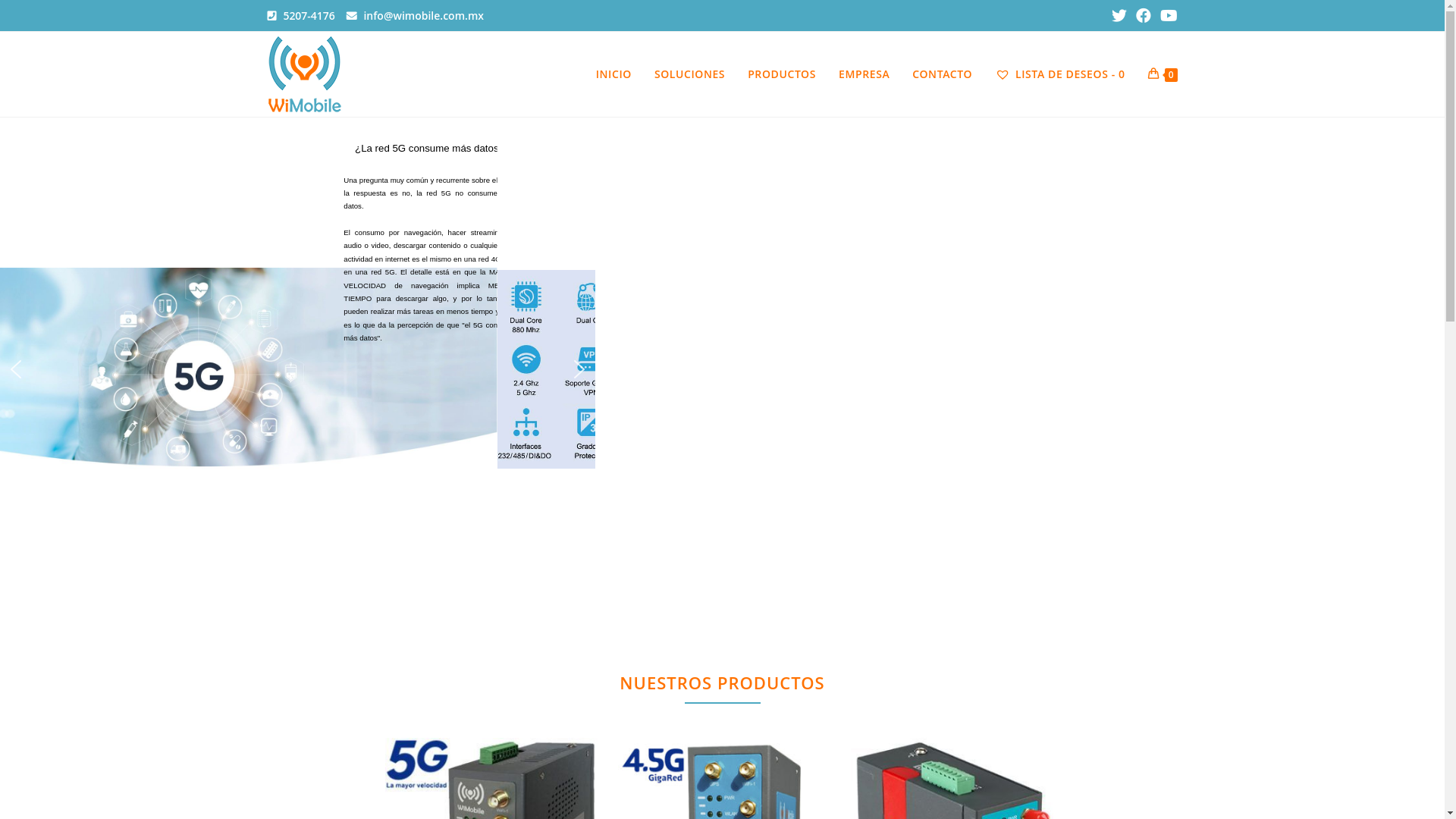 website screenshot of https://wimobile.com.mx/