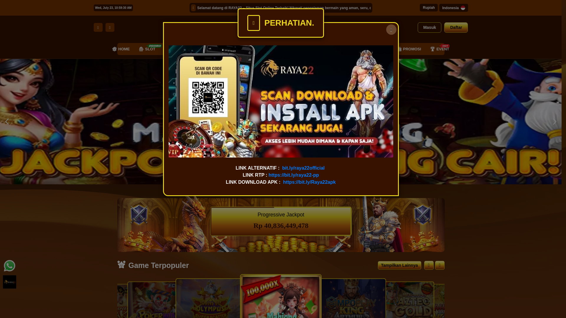 website screenshot of https://raya22sukses.space/