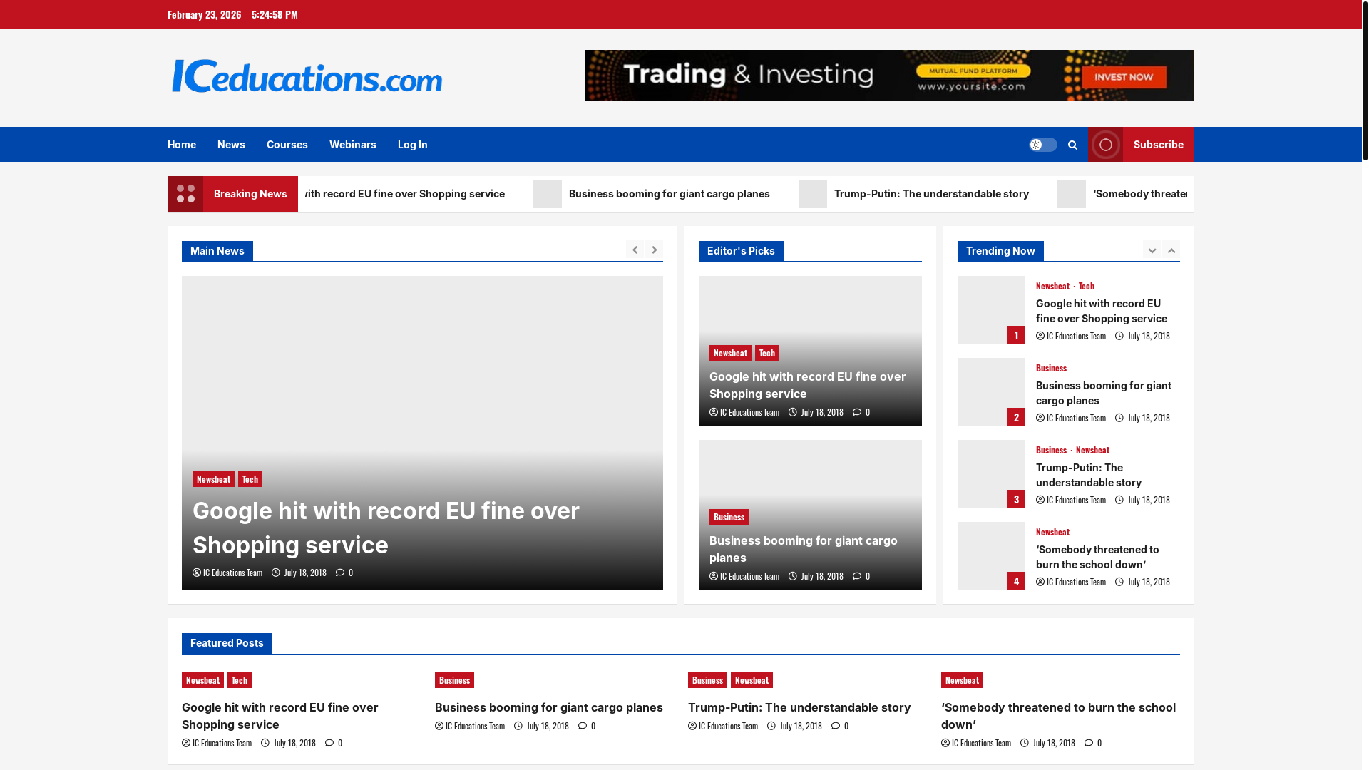 website screenshot of https://iceducations.com/